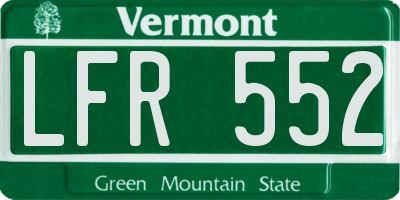 VT license plate LFR552