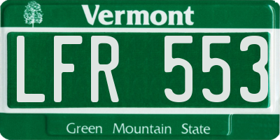 VT license plate LFR553