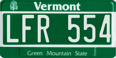 VT license plate LFR554