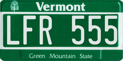 VT license plate LFR555