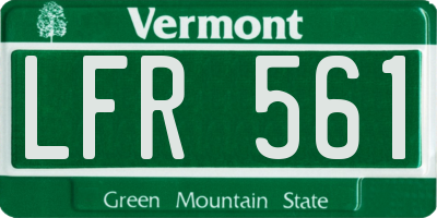 VT license plate LFR561