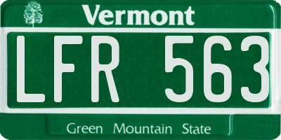 VT license plate LFR563