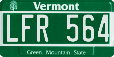 VT license plate LFR564