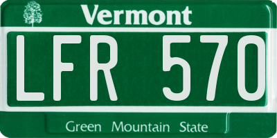 VT license plate LFR570