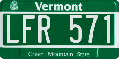 VT license plate LFR571
