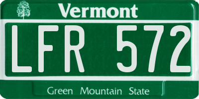 VT license plate LFR572