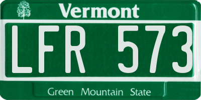 VT license plate LFR573