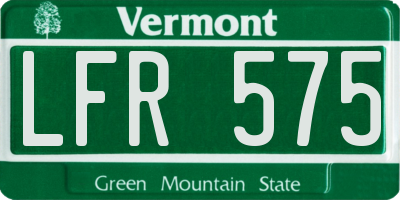 VT license plate LFR575