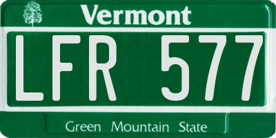 VT license plate LFR577