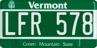 VT license plate LFR578