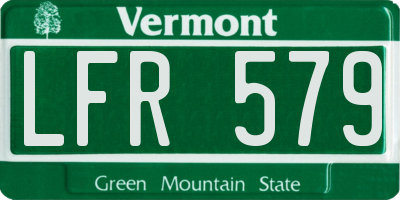 VT license plate LFR579