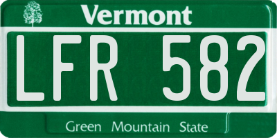 VT license plate LFR582