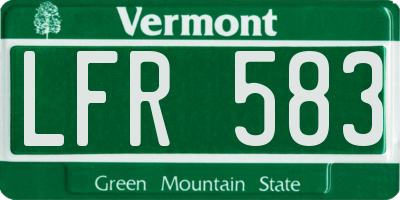 VT license plate LFR583