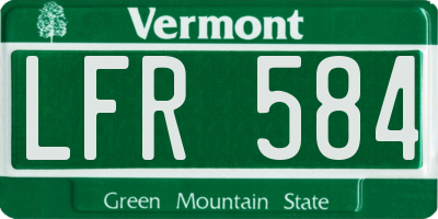 VT license plate LFR584