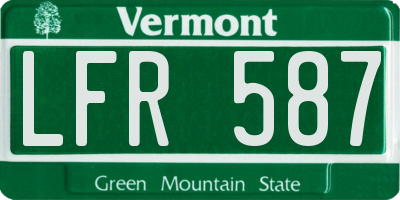 VT license plate LFR587