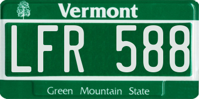VT license plate LFR588