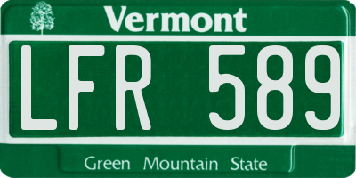 VT license plate LFR589