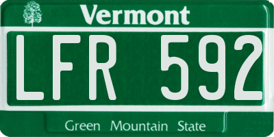 VT license plate LFR592