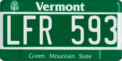 VT license plate LFR593