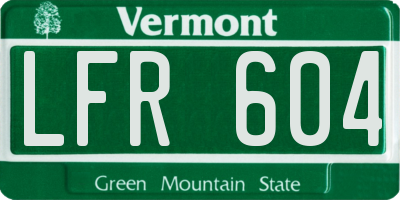 VT license plate LFR604