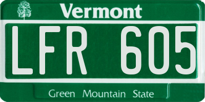 VT license plate LFR605