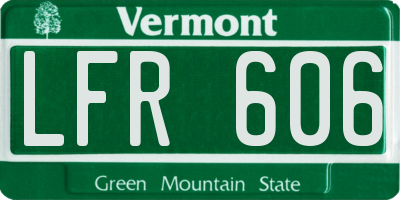 VT license plate LFR606