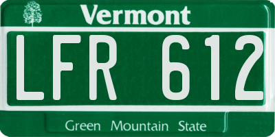 VT license plate LFR612