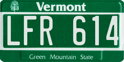 VT license plate LFR614