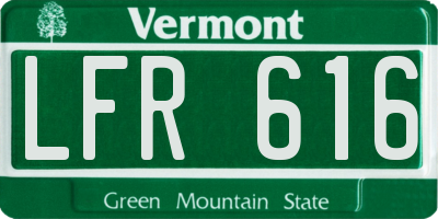 VT license plate LFR616
