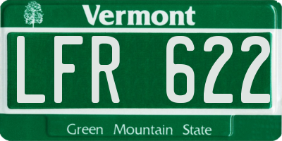 VT license plate LFR622