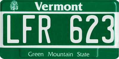 VT license plate LFR623