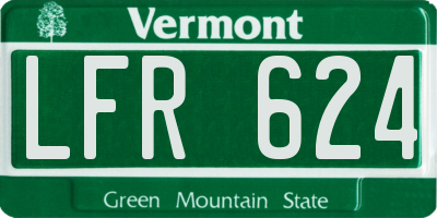 VT license plate LFR624