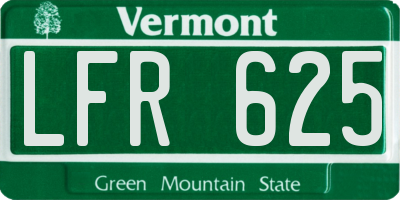 VT license plate LFR625
