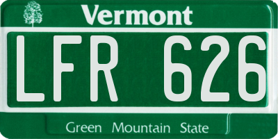 VT license plate LFR626