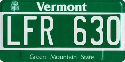 VT license plate LFR630