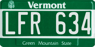 VT license plate LFR634