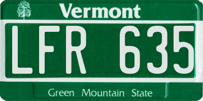VT license plate LFR635