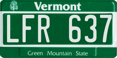 VT license plate LFR637