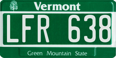 VT license plate LFR638