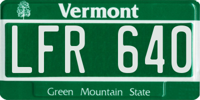 VT license plate LFR640