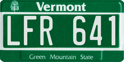 VT license plate LFR641