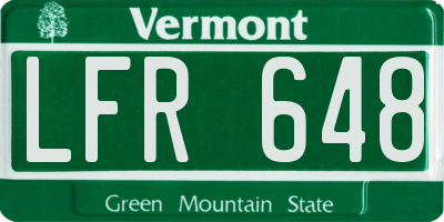 VT license plate LFR648