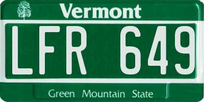 VT license plate LFR649