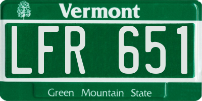 VT license plate LFR651