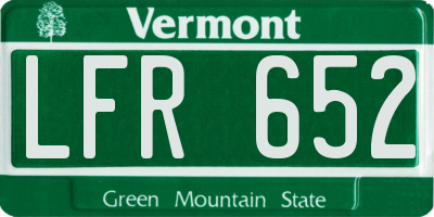 VT license plate LFR652