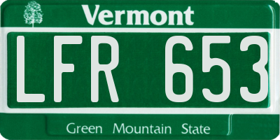 VT license plate LFR653