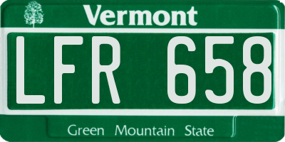 VT license plate LFR658