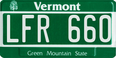 VT license plate LFR660