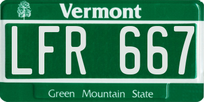 VT license plate LFR667