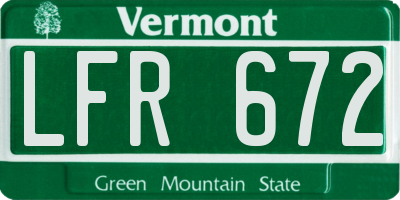 VT license plate LFR672